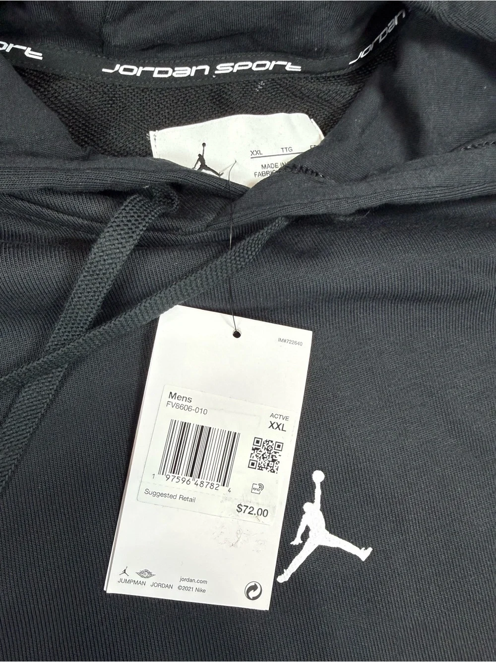 Jordan Men's Black Hoodie with White Jumpman Logo